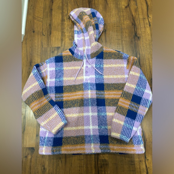 Wrangler Retro® Western Vintage Style Plaid Fleece Hoodie Women’s Small Fall - Picture 6 of 9